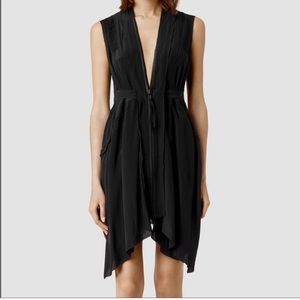 ALL SAINTS "LEWIS LEW" SILK DRESS  no belt